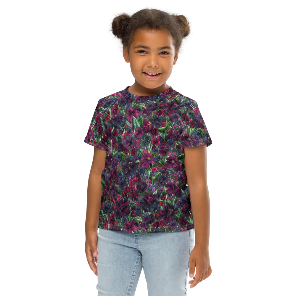 Velvet Night Garden on Kids Crew Neck T-Shirt — Front