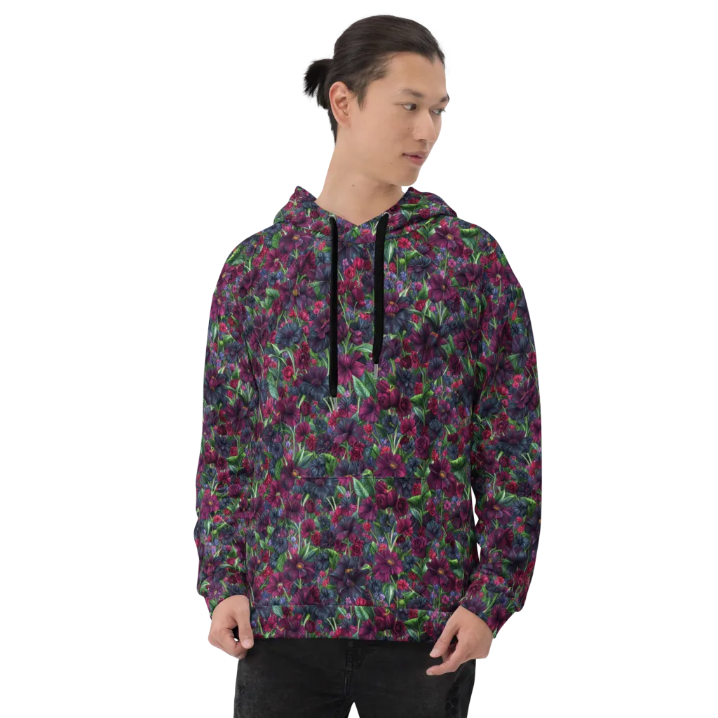 Velvet Night Garden on Hoodie — Front