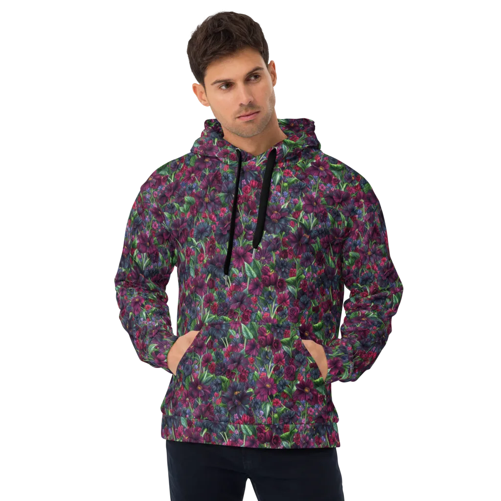 Velvet Night Garden on Hoodie — Front