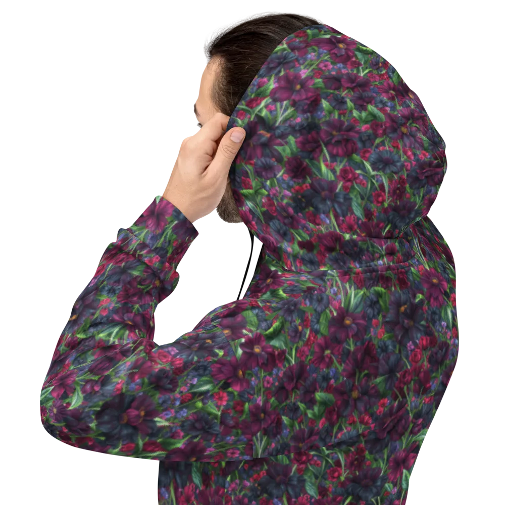 Velvet Night Garden on Hoodie — Back