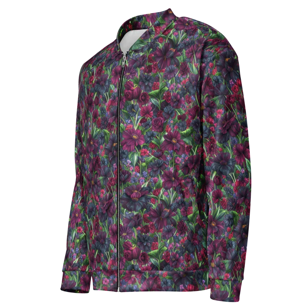 Velvet Night Garden on Bomber Jacket — Left Front