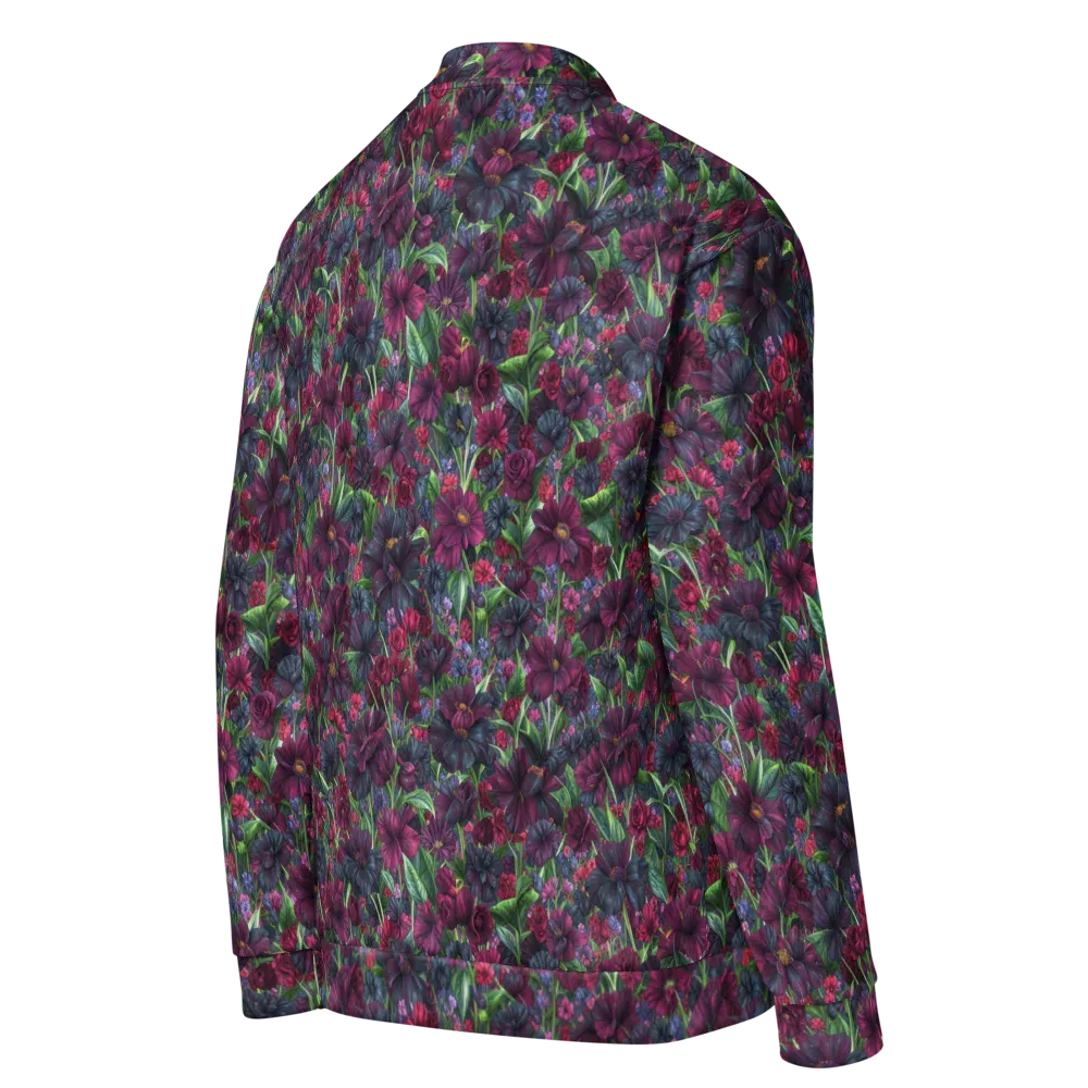 Velvet Night Garden on Bomber Jacket — Right Back