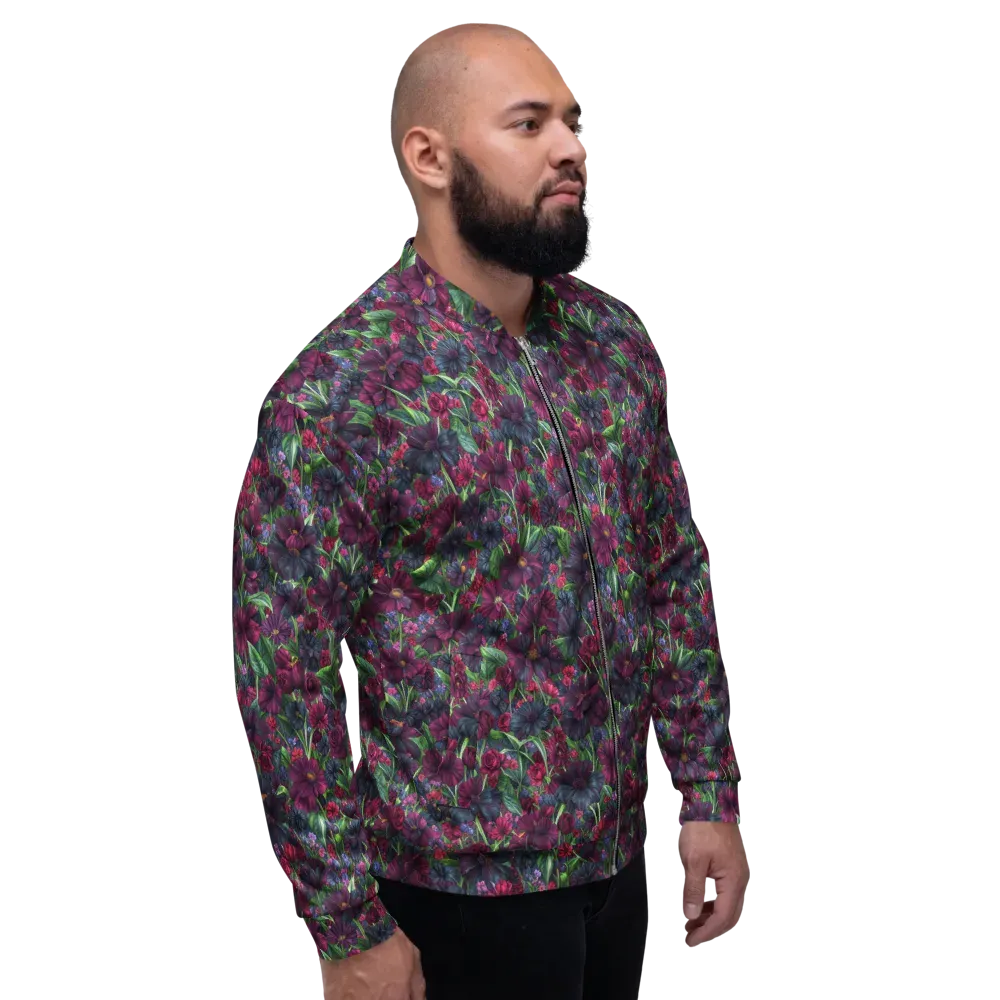 Velvet Night Garden on Bomber Jacket — Right