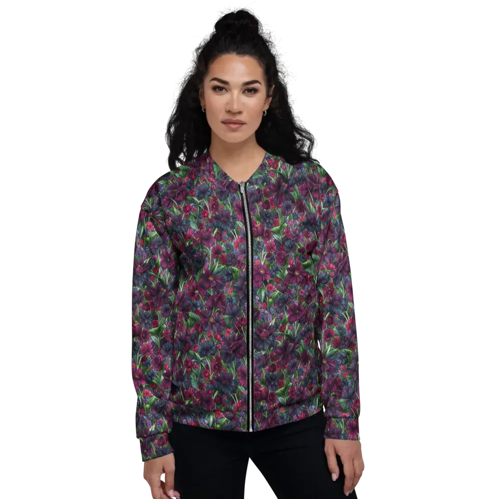 Velvet Night Garden on Bomber Jacket — Front
