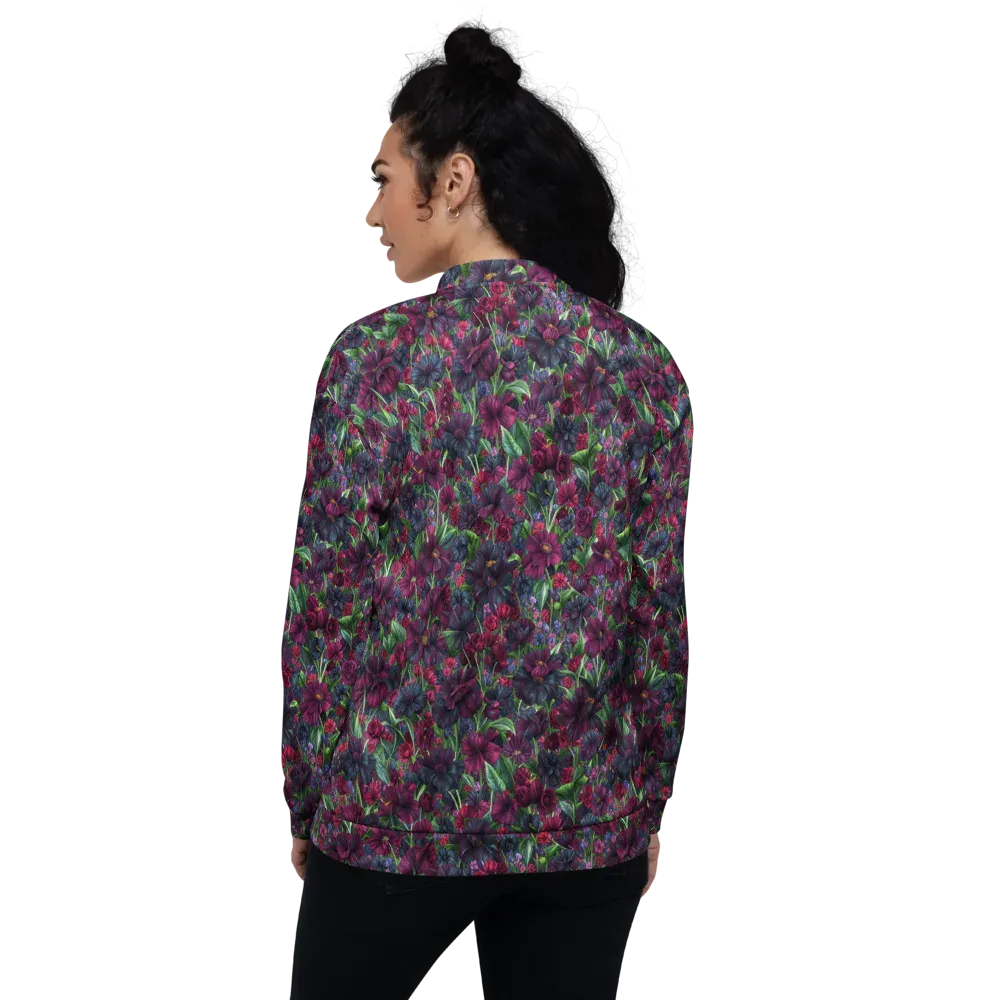 Velvet Night Garden on Bomber Jacket — Back