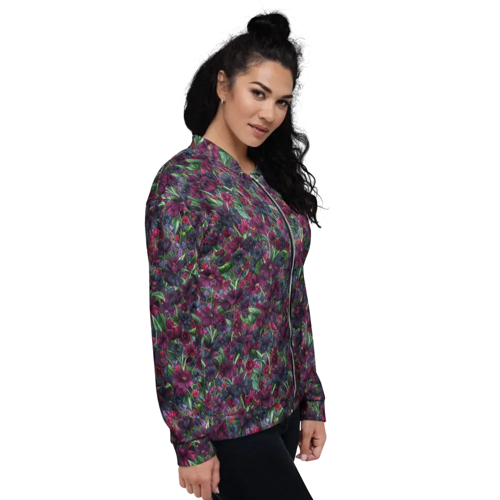 Velvet Night Garden on Bomber Jacket — Right