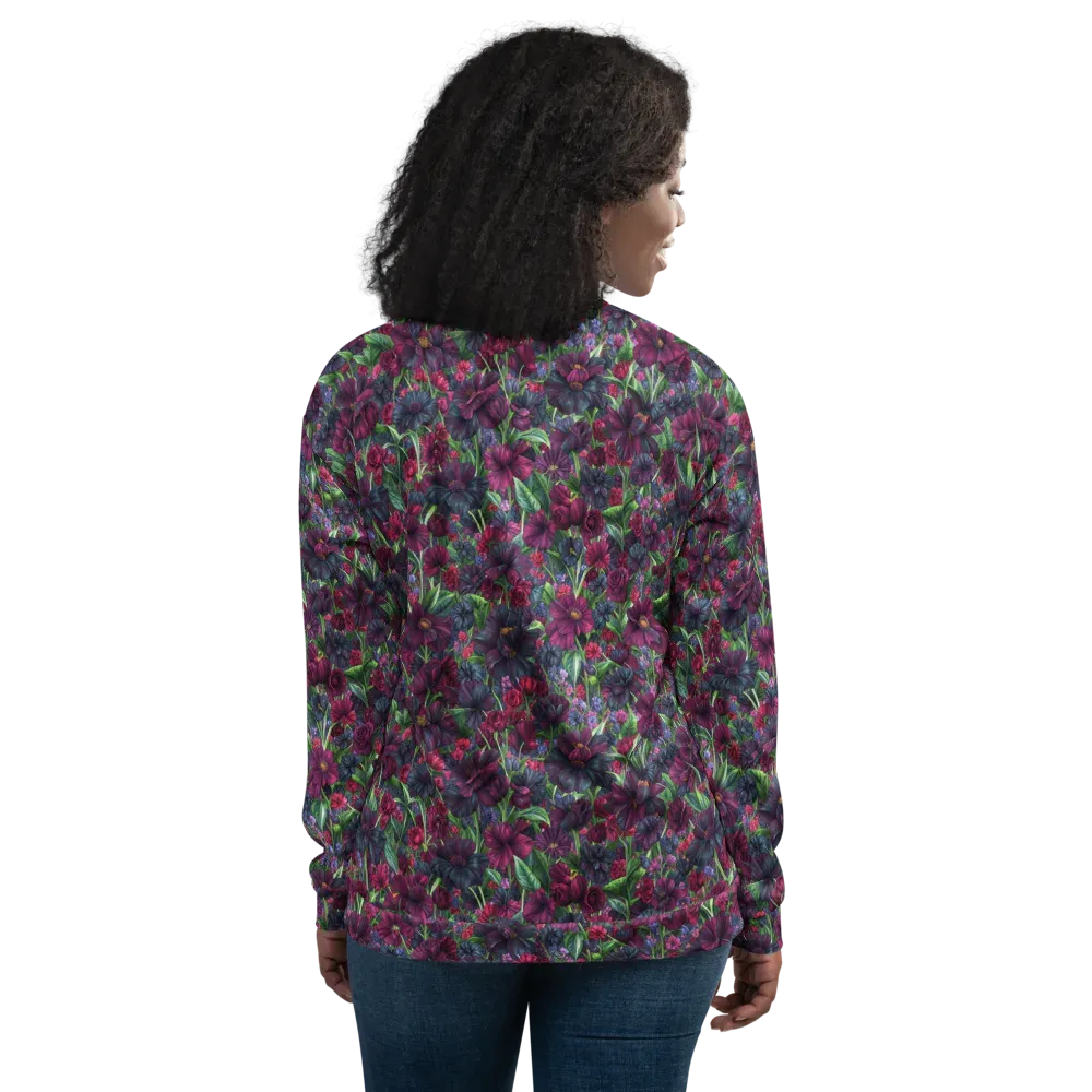 Velvet Night Garden on Bomber Jacket — Back