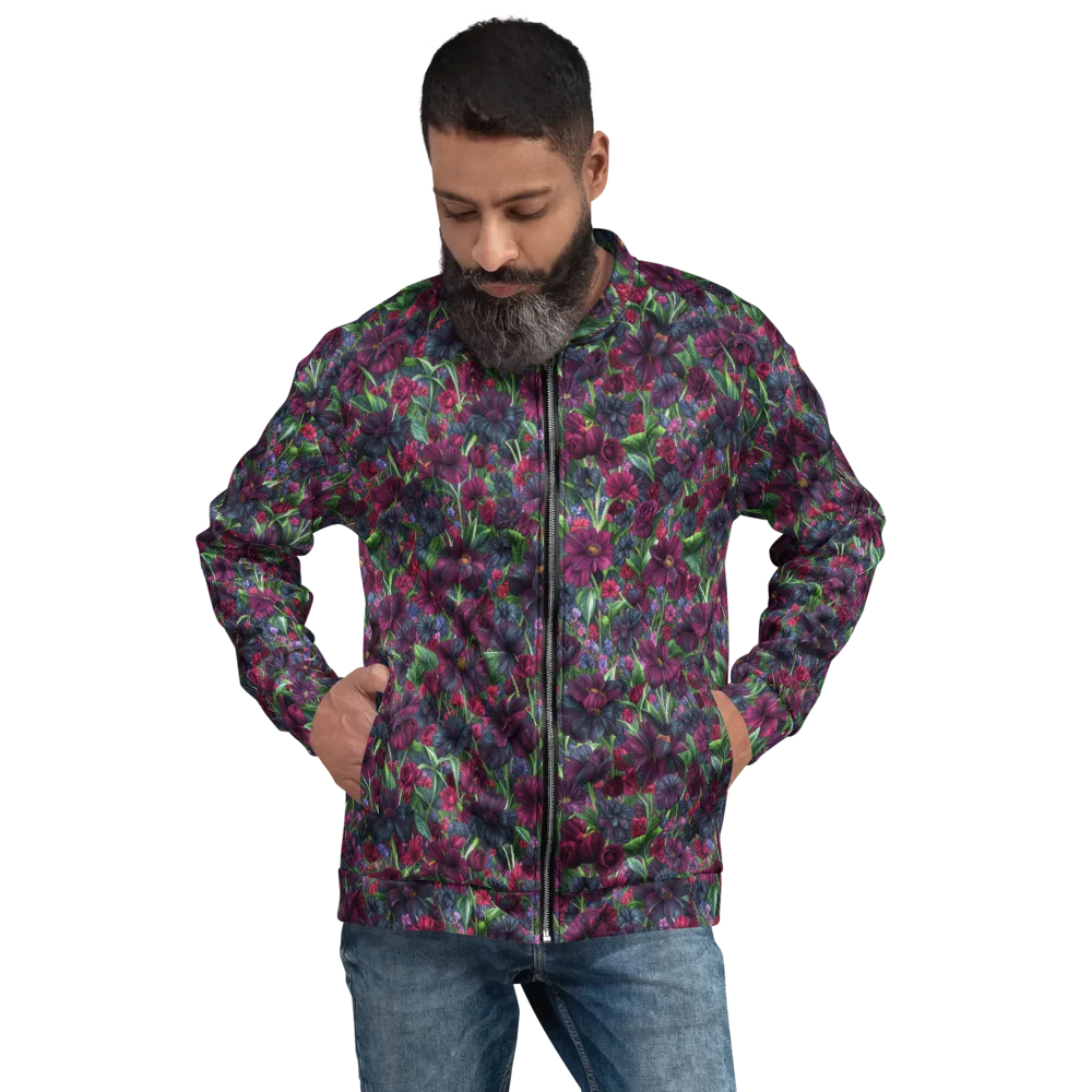 Velvet Night Garden on Bomber Jacket — Front