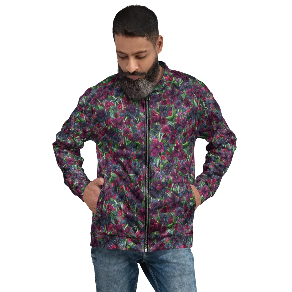 Velvet Night Garden on Bomber Jacket — Front