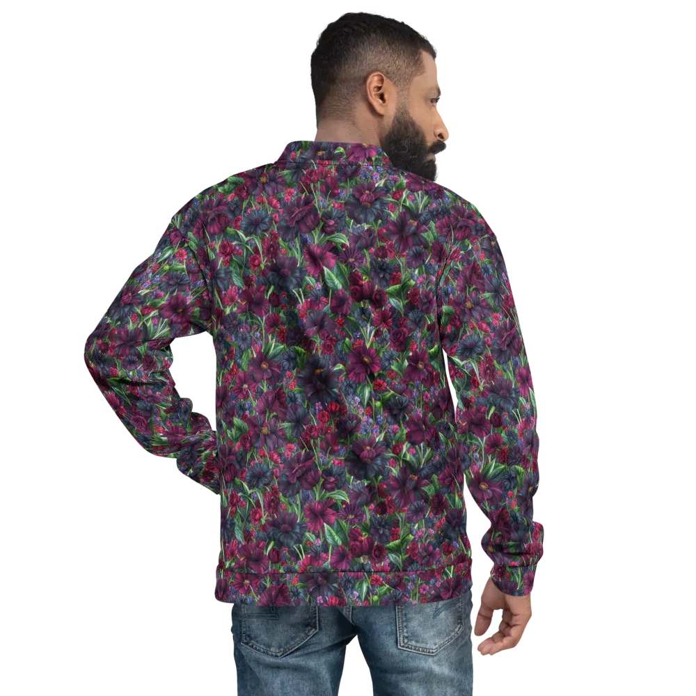 Velvet Night Garden on Bomber Jacket — Back