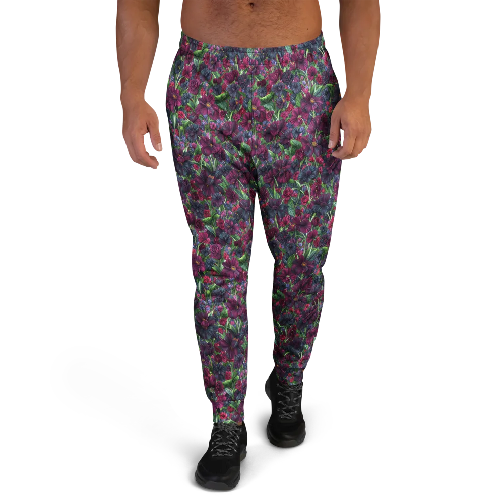 Velvet Night Garden on Men's Joggers — Front