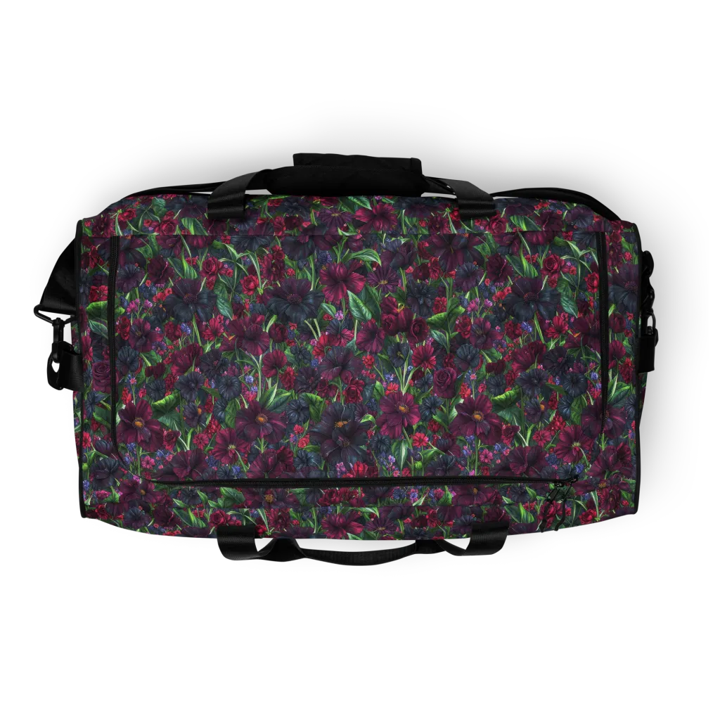 Velvet Night Garden on Duffle Bag — Top