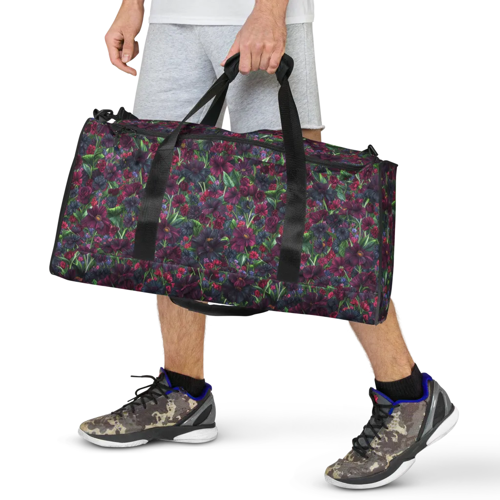 Velvet Night Garden on Duffle Bag — Front