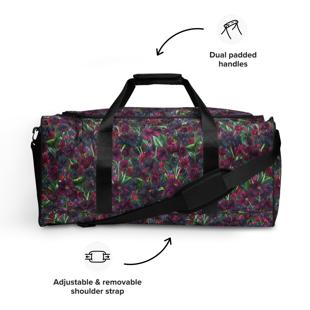 Velvet Night Garden on Duffle Bag — Front