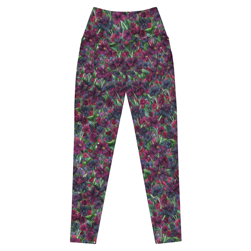 Velvet Night Garden on Leggings with Pockets — Front