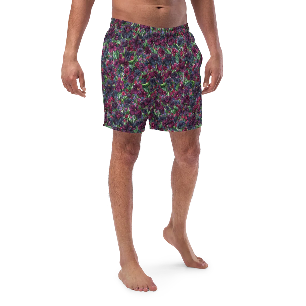 Velvet Night Garden on Swim Trunks — Front
