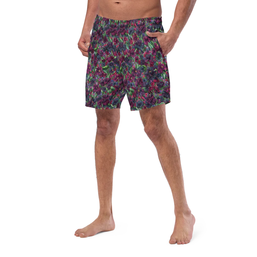 Velvet Night Garden on Swim Trunks — Left Front