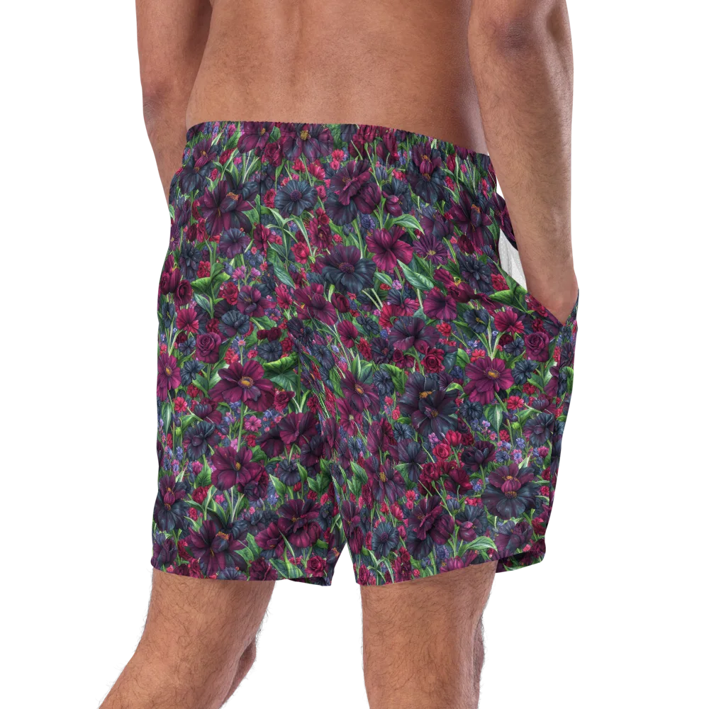 Velvet Night Garden on Swim Trunks — Right Back