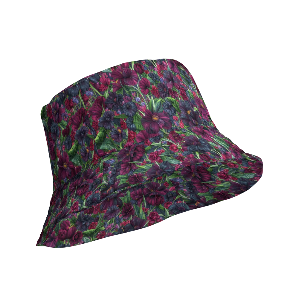 Velvet Night Garden on Reversible Bucket Hat — Product details Outside