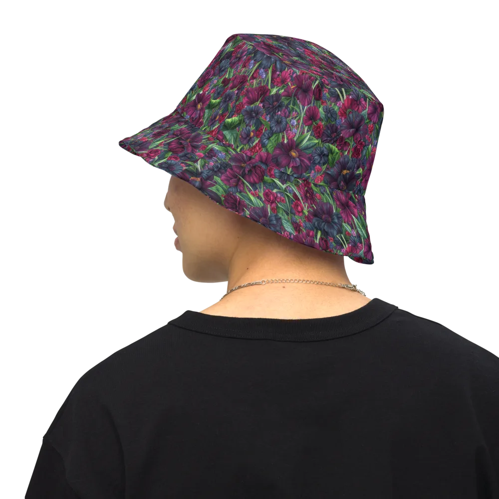 Velvet Night Garden on Reversible Bucket Hat — Back Inside