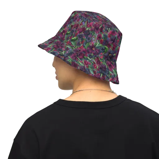 Velvet Night Garden on a Reversible Bucket Hat