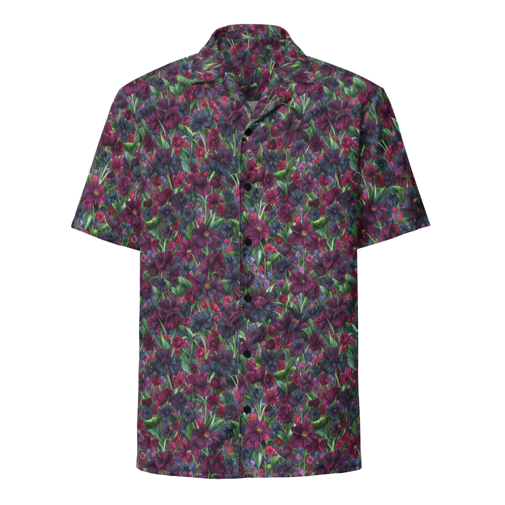 Velvet Night Garden on Button Shirt — Front