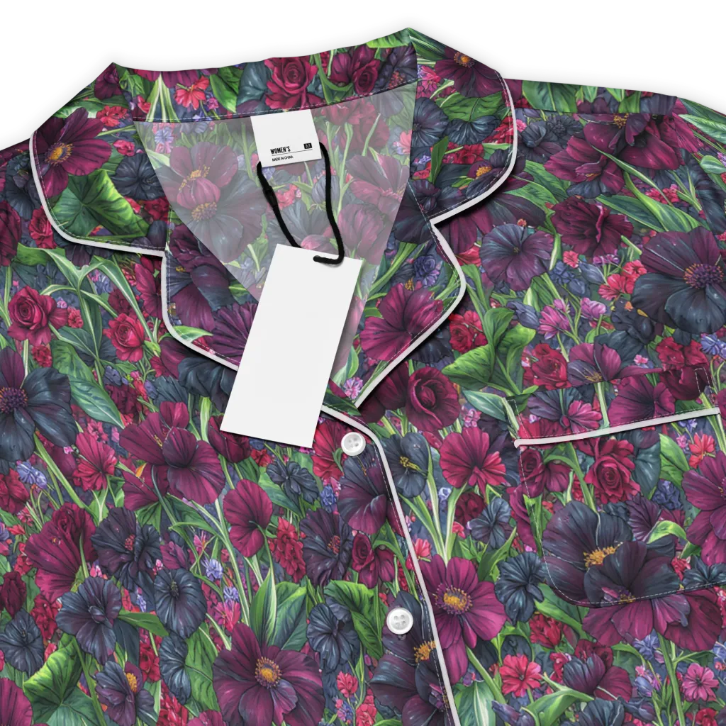 Velvet Night Garden on Women's Short Sleeve Pajama Top — Product details