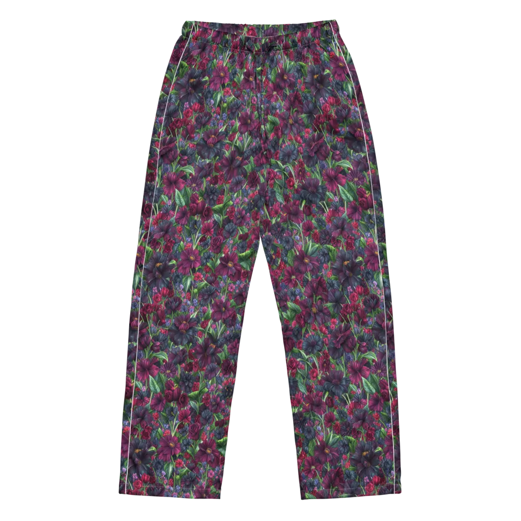 Velvet Night Garden on Women's Pajama Pants — Front