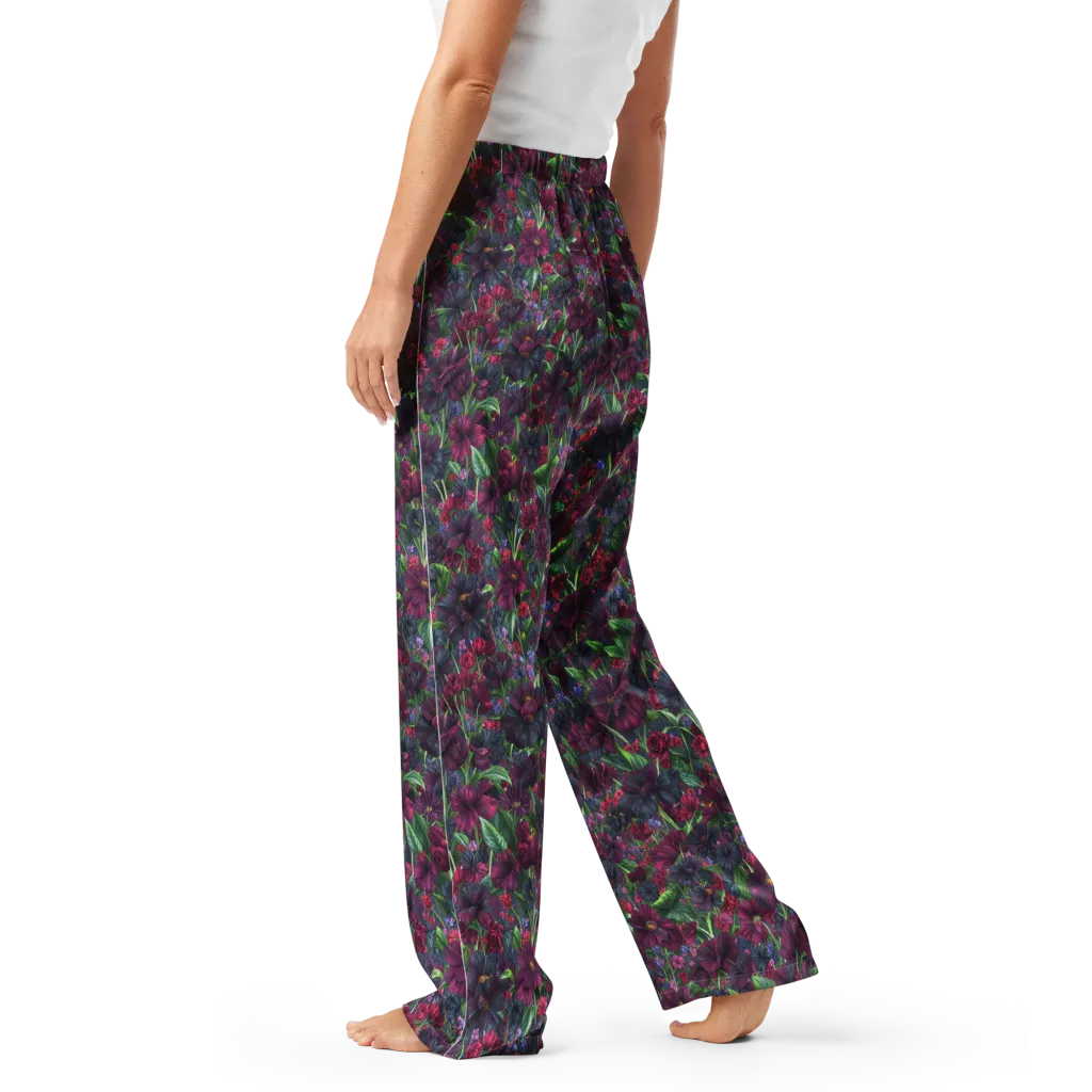 Velvet Night Garden on Women's Pajama Pants — Left