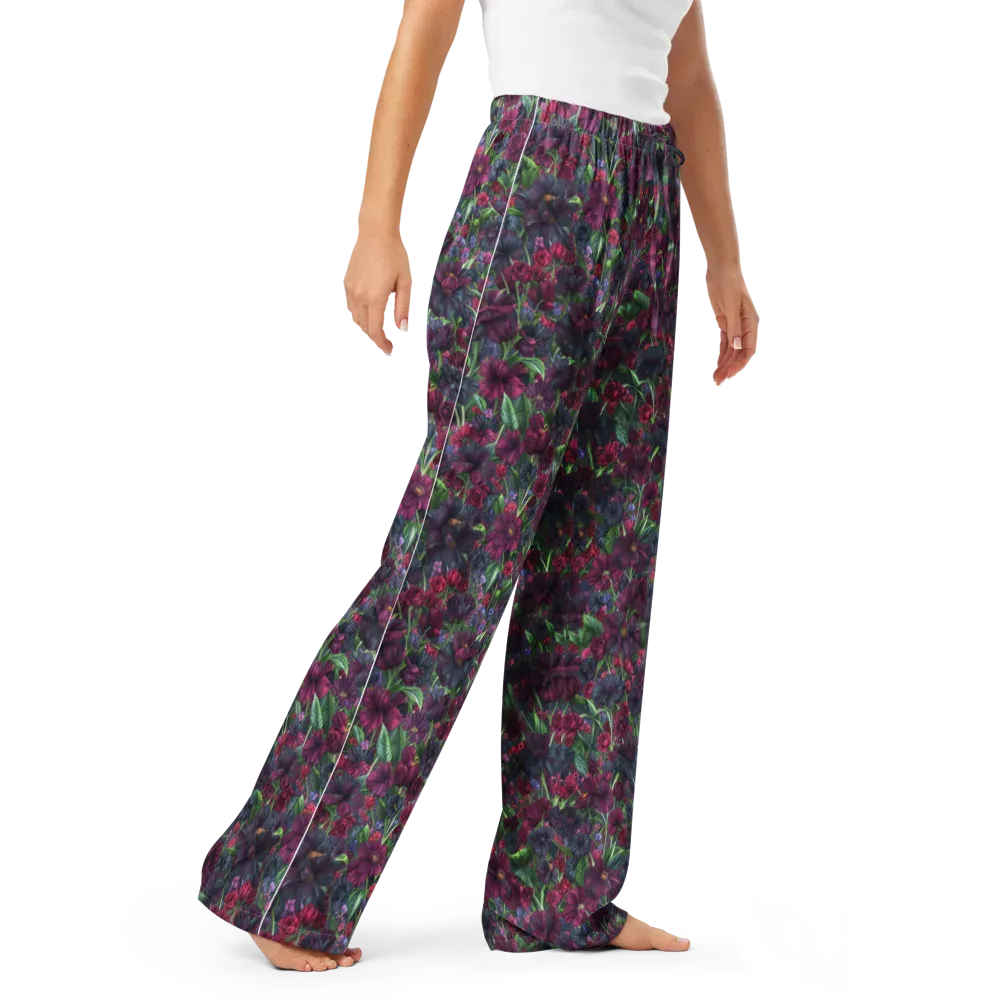 Velvet Night Garden on Women's Pajama Pants — Right Front