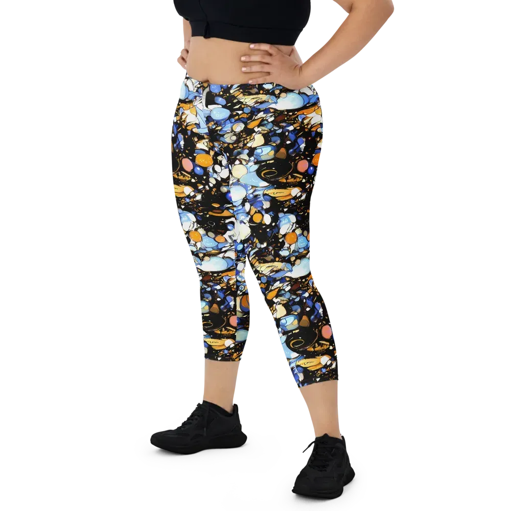 Sapphire Static on Capri Leggings — Front