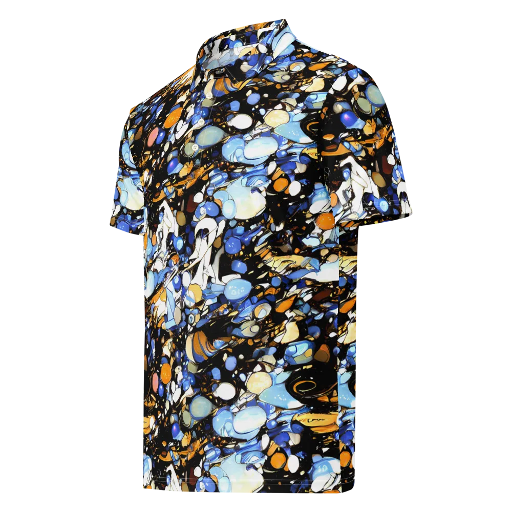 Sapphire Static on Men's Slim Fit Polo Shirt — Left Front