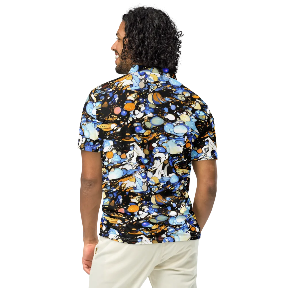 Sapphire Static on Men's Slim Fit Polo Shirt — Back