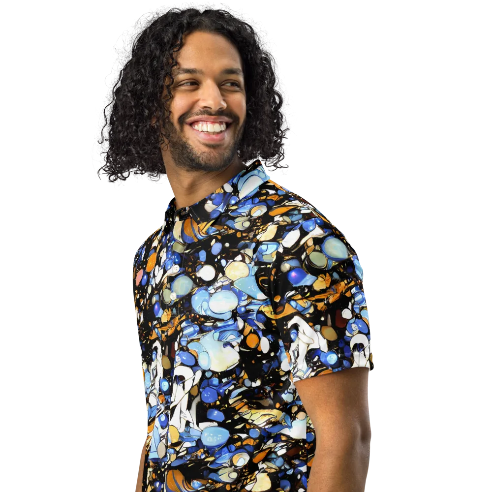 Sapphire Static on Men's Slim Fit Polo Shirt — Left Front