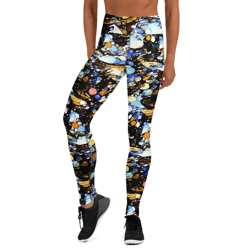 Sapphire Static on Yoga Leggings — Front