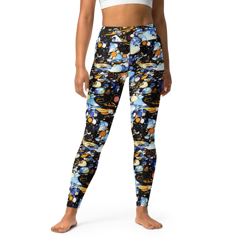 Sapphire Static on Yoga Leggings — Front