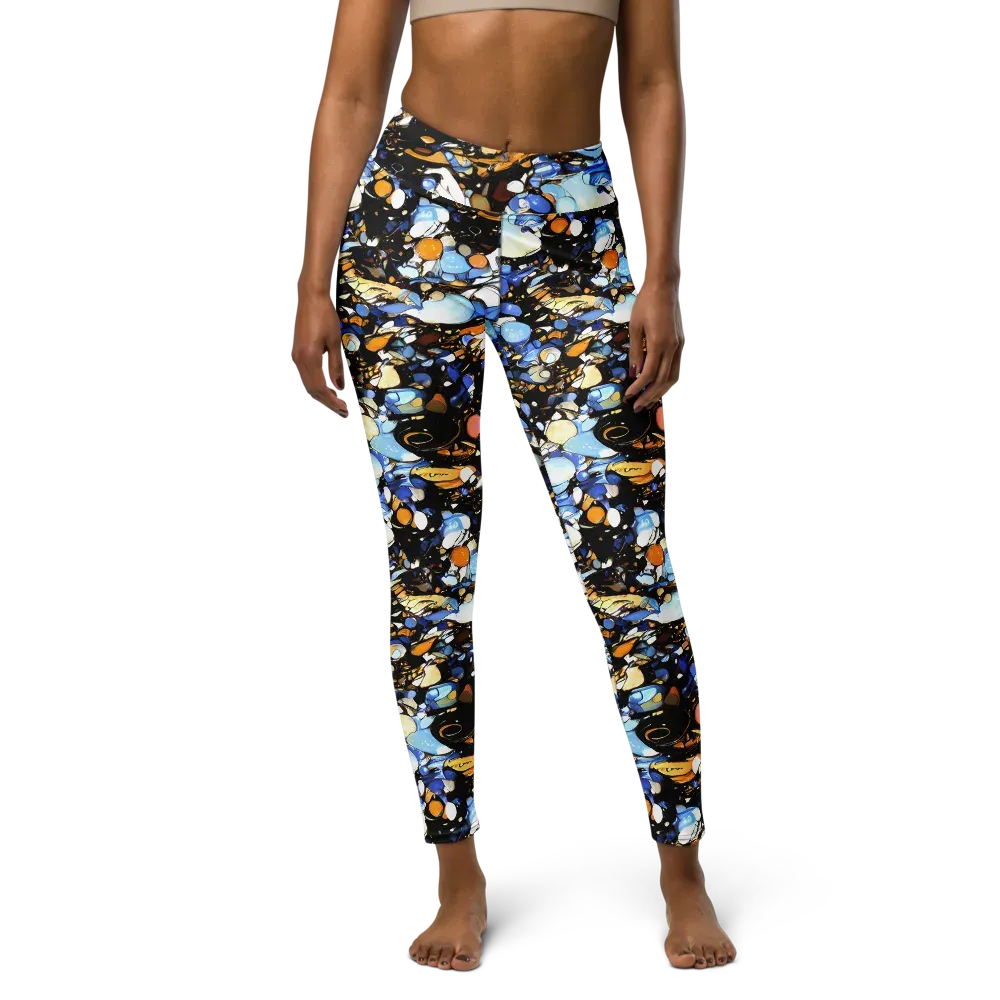 Sapphire Static on Yoga Leggings — Front