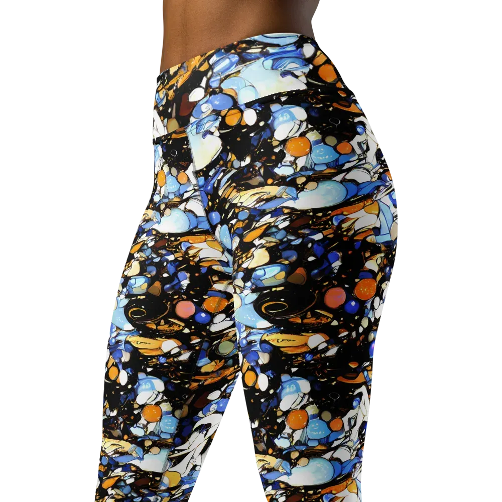 Sapphire Static on Yoga Leggings — Left Front