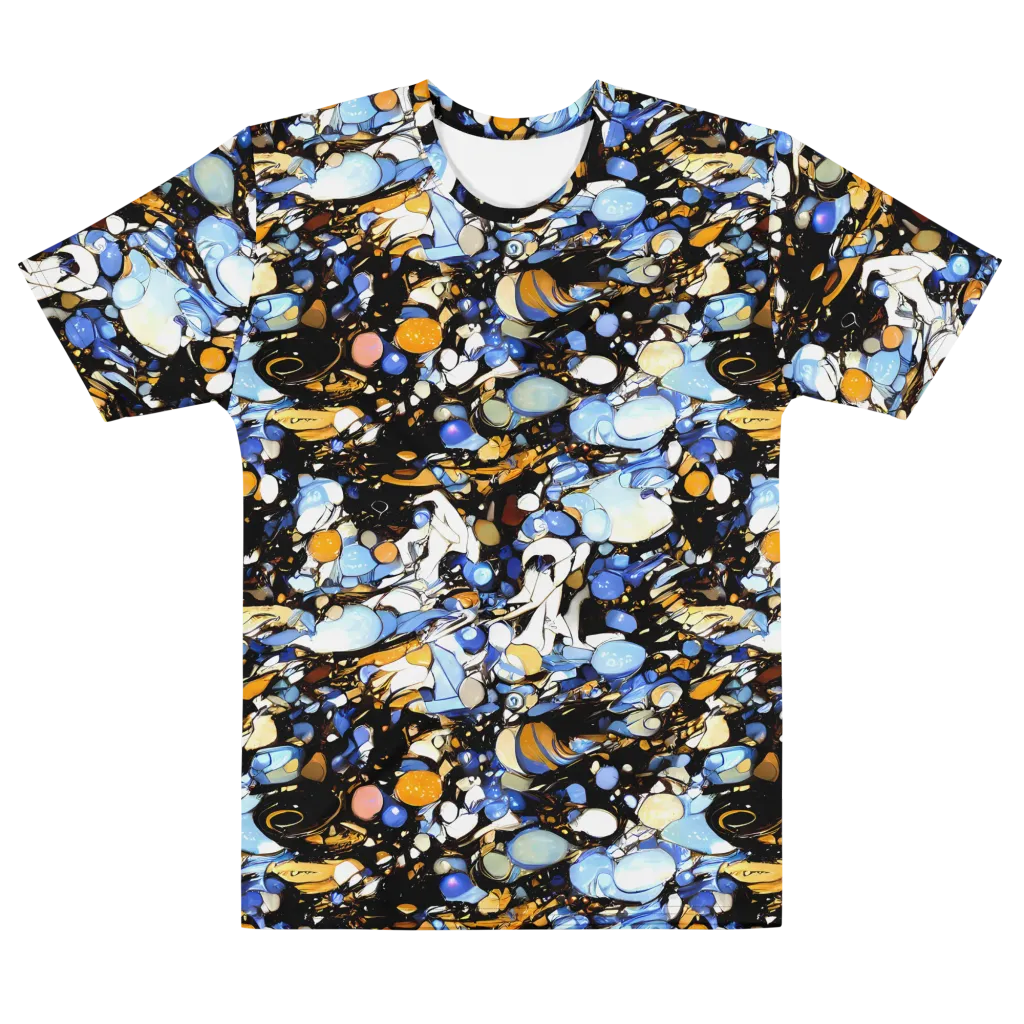 Sapphire Static on Men's Cotton Crew Neck T-Shirt — Front