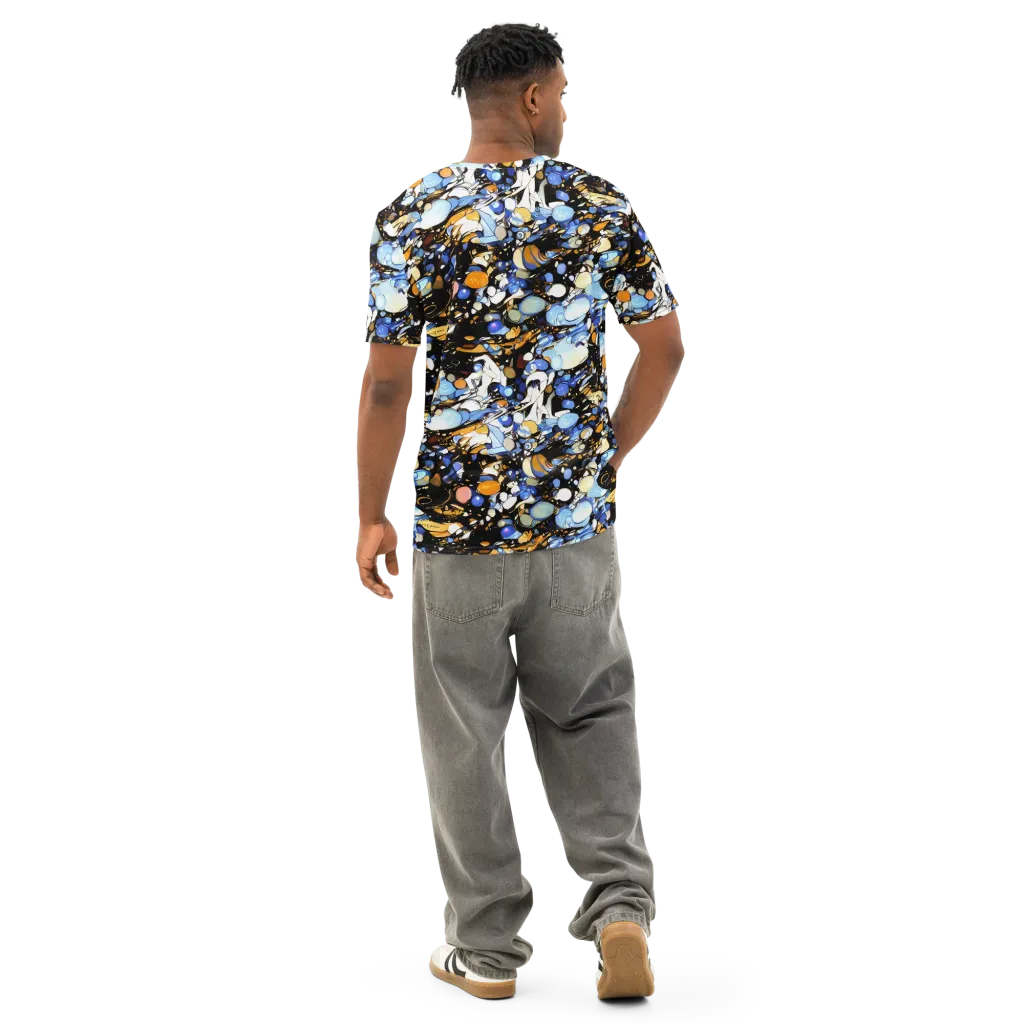 Sapphire Static on Men's Cotton Crew Neck T-Shirt — Back