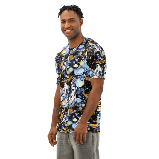 Sapphire Static on a Men's Cotton Crew Neck T-Shirt
