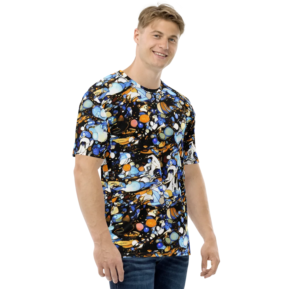 Sapphire Static on Men's Crew Neck T-Shirt — Right
