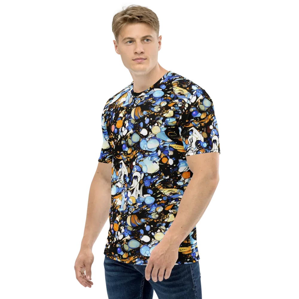 Sapphire Static on Men's Crew Neck T-Shirt — Left