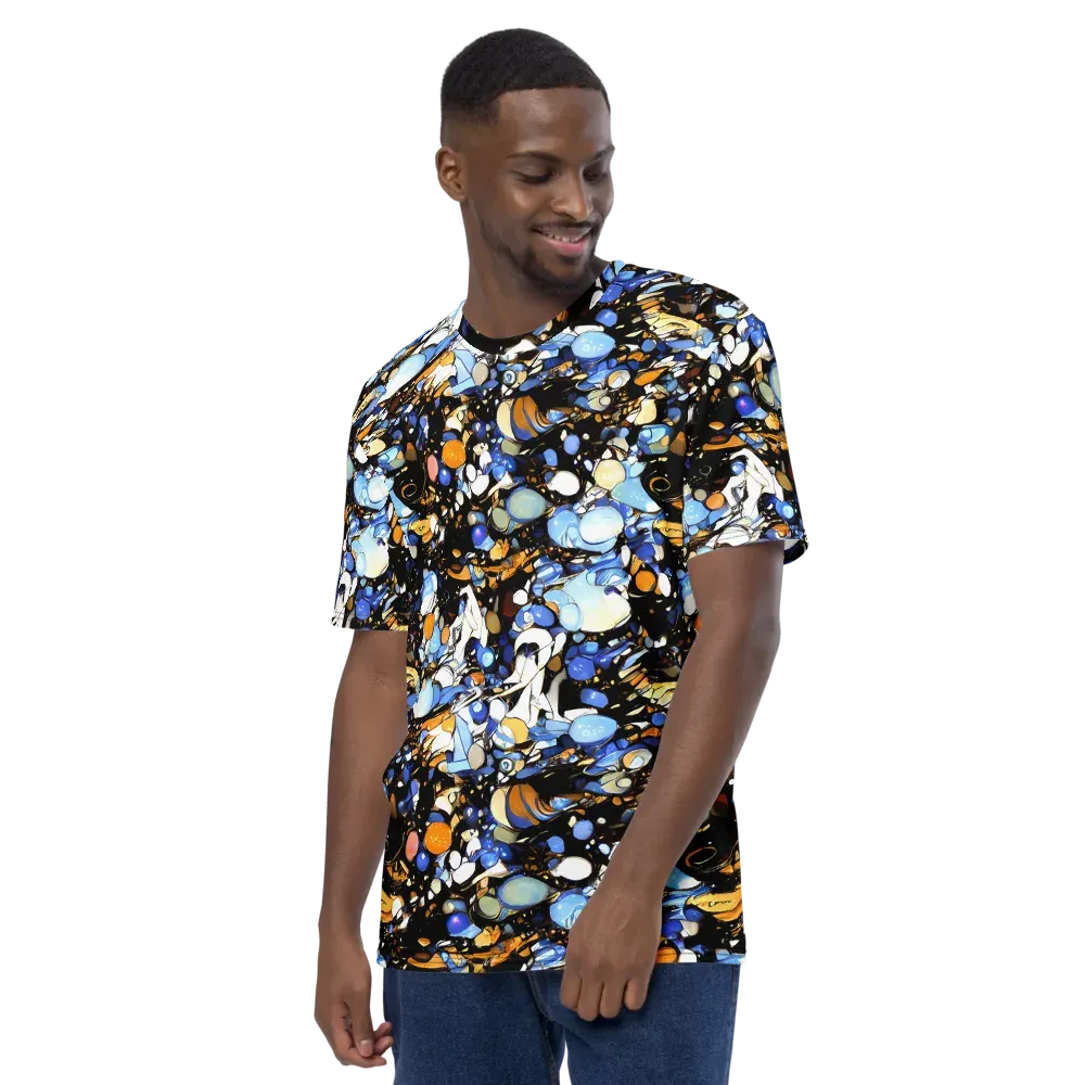 Sapphire Static on Men's Crew Neck T-Shirt — Left