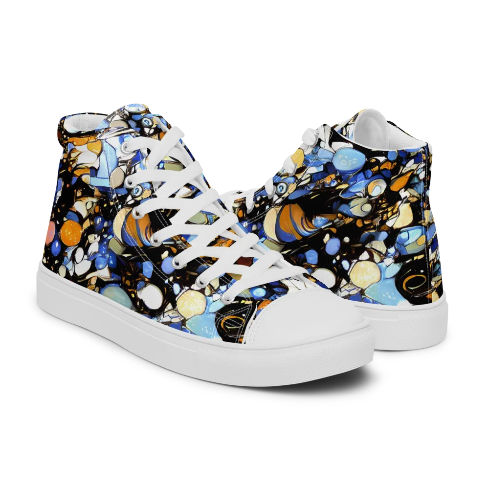 Sapphire Static on Men's High Top Canvas Shoes — Right