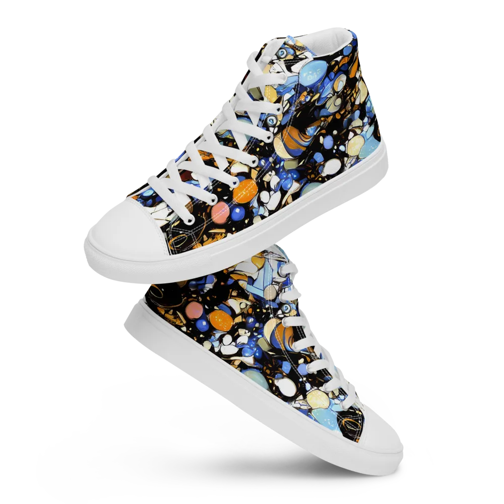 Sapphire Static on Men's High Top Canvas Shoes — Front