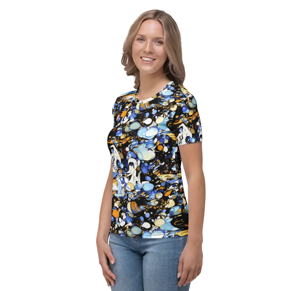 Sapphire Static on Women's Crew Neck T-Shirt — Left