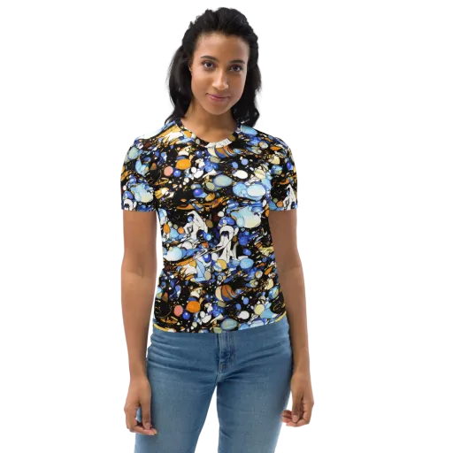 Sapphire Static on a Women's Crew Neck T-Shirt