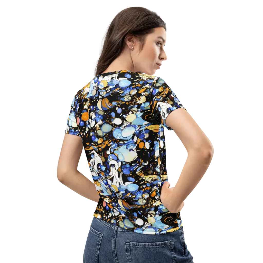 Sapphire Static on Women's Crew Neck T-Shirt — Back