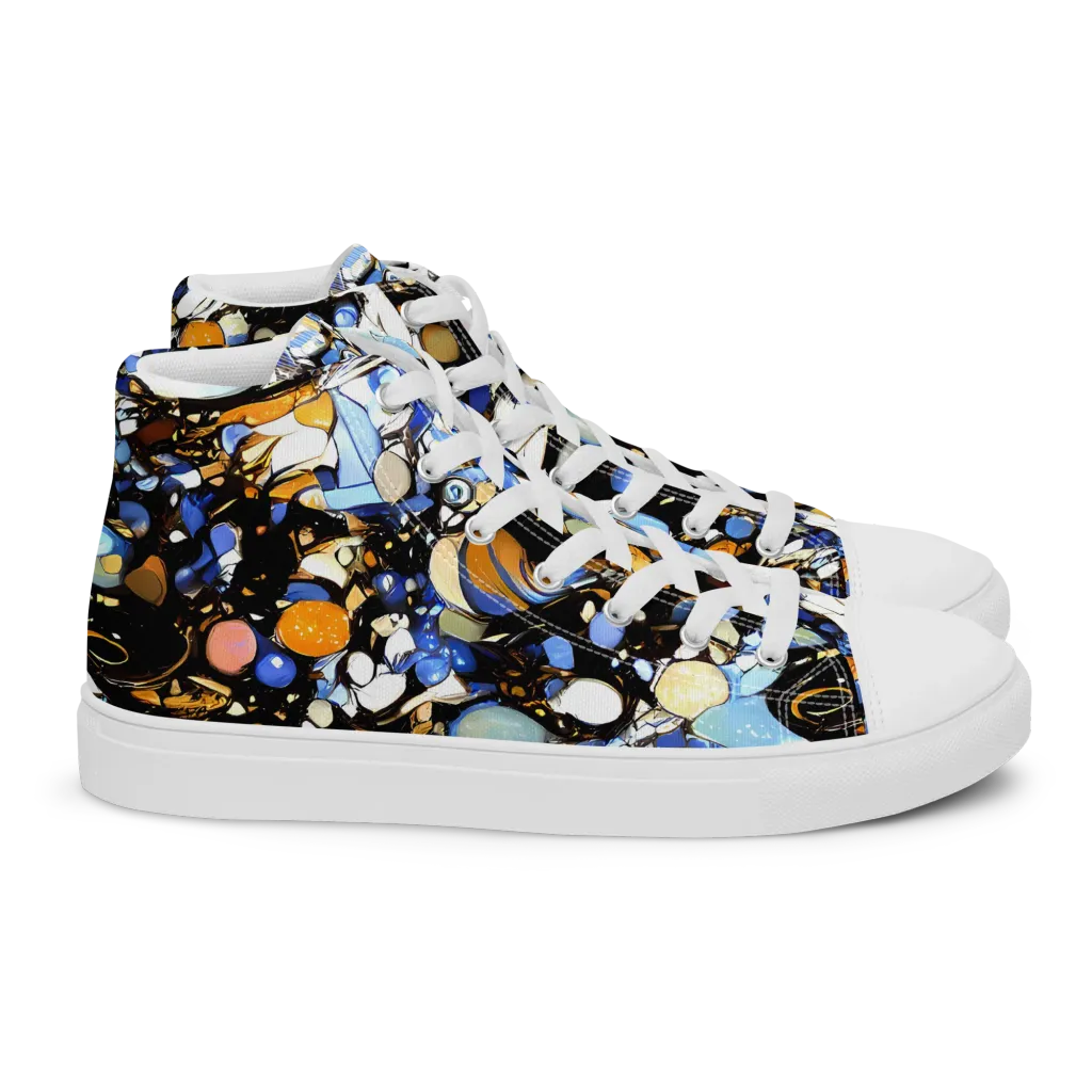 Sapphire Static on Women's High Top Canvas Shoes — Right